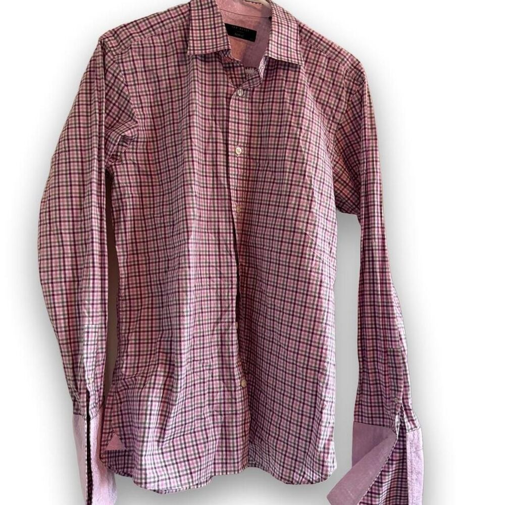 Ted-baker Men's Pink and Purple Shirt